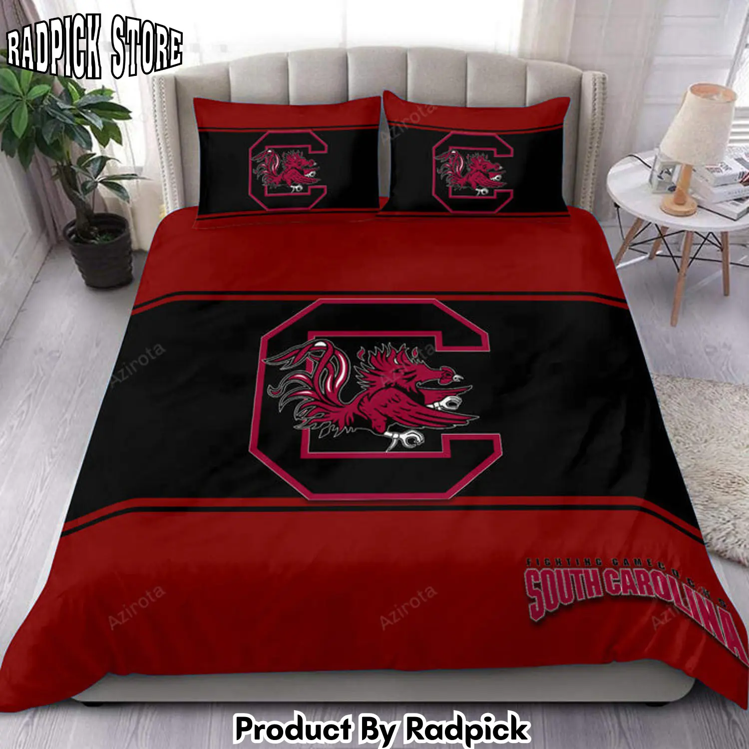 Radpick south carolina gamecocks garnet black bedding set rp3272120